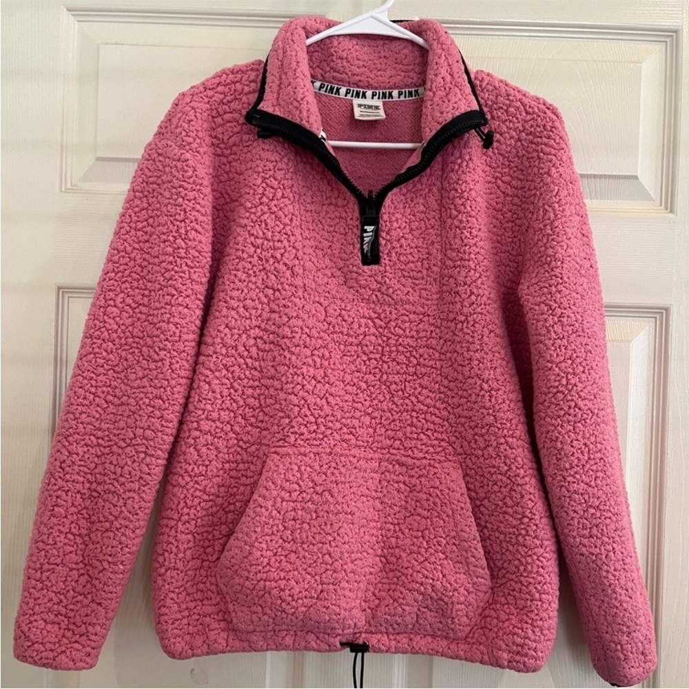 VICTORIA SECRET/PINK Sherpa half zip pullover